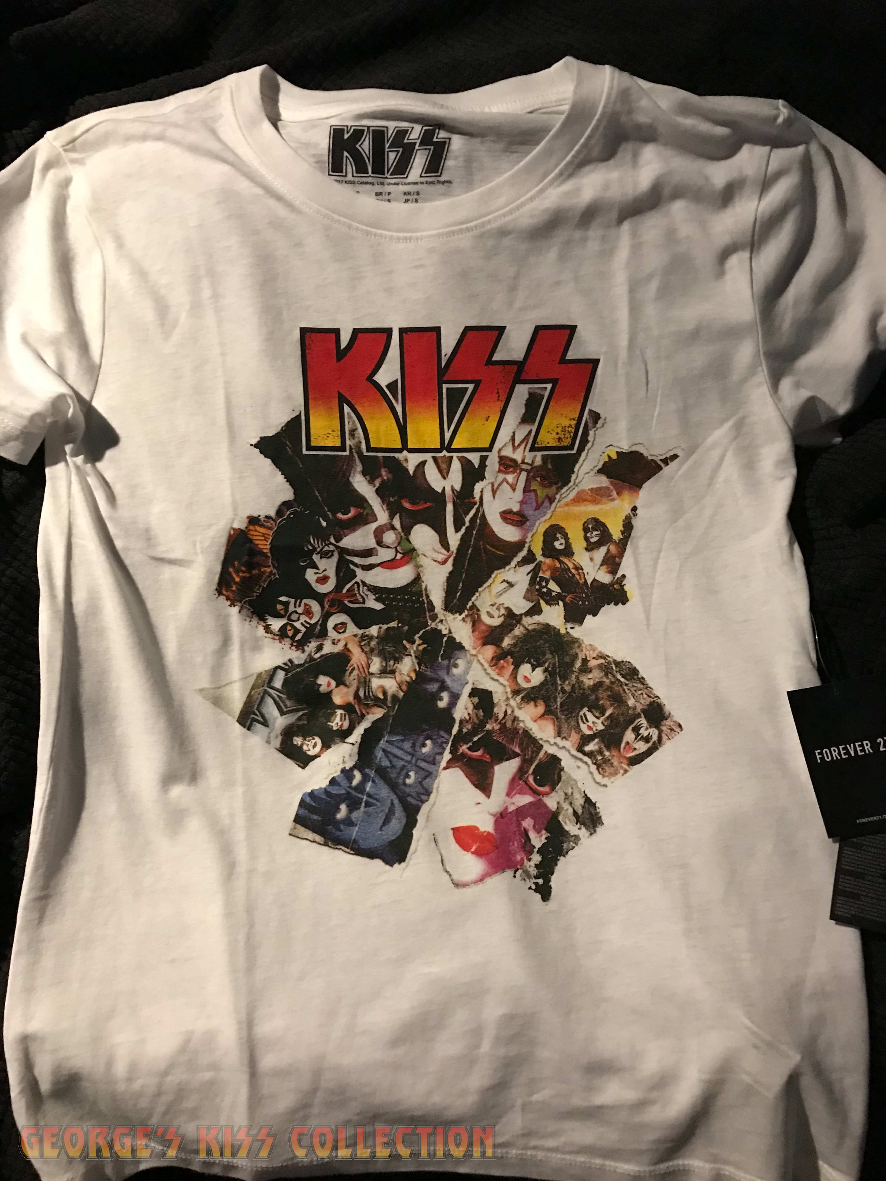 Girls White Cracked Mirror Shirt In - George's KISS Collection